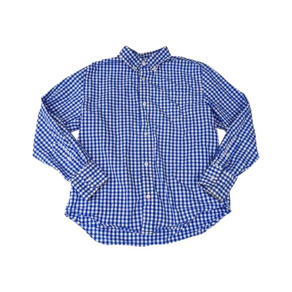 J.Crew Crewcuts Button down shirt Blue and white gingham size 12 - Picture 1 of 5